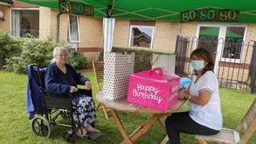 Leeds care home Resident celebrates 80th birthday